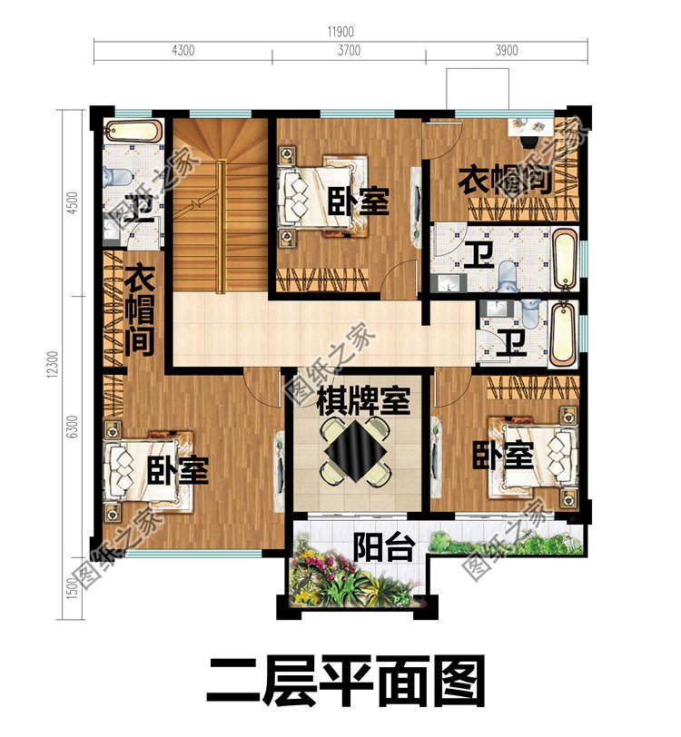 簡潔精致的三層別墅設計圖