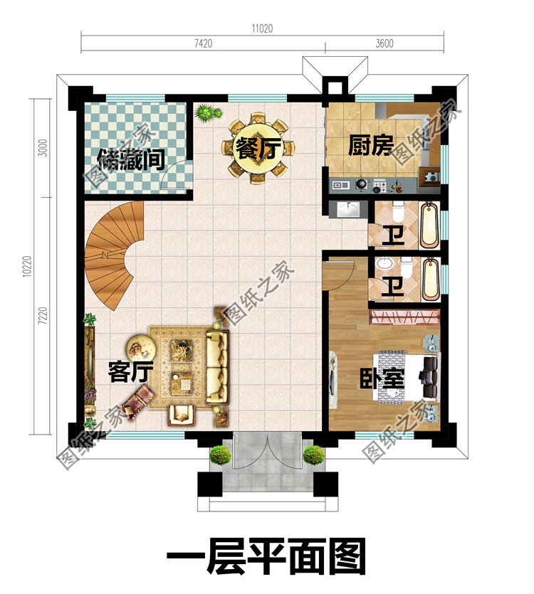 11X10米三層農村自建房