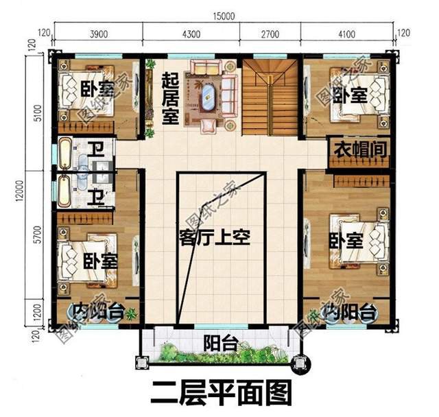 二層大面寬別墅圖紙，外觀氣勢有力，內部布置實用