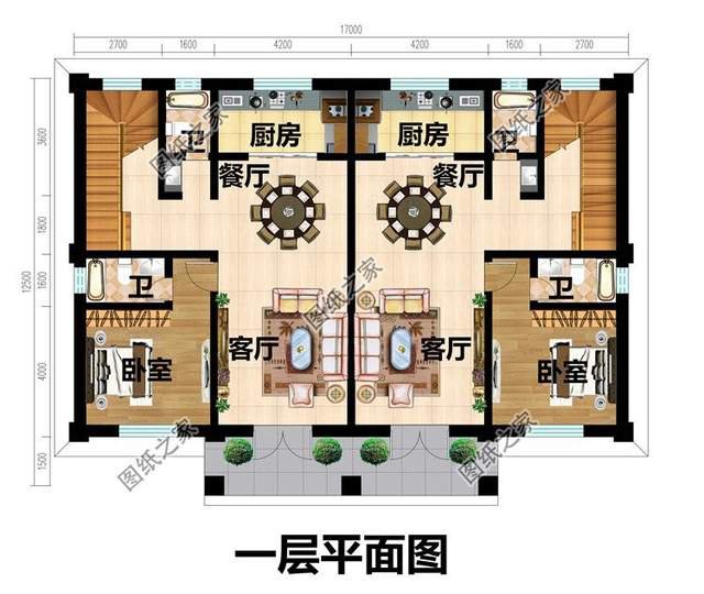 兄弟三層雙拼房設計圖，鄉村別墅還可以這建看到效果圖就愛了