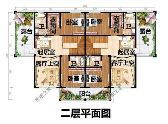兄弟三層雙拼房設計圖，鄉村別墅還可以這建看到效果圖就愛了