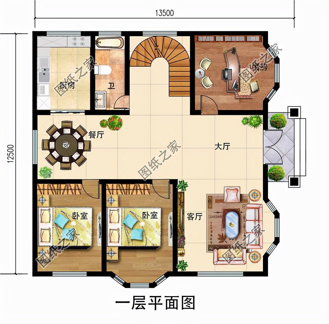 占地150二層別墅設計，夢想鄉村生活的標配，父母親和小孩都愛