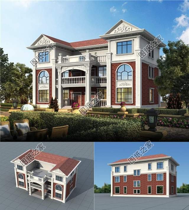 雙拼兄弟自建房設計，鄉村歐式別墅，穩穩地成為人生贏家