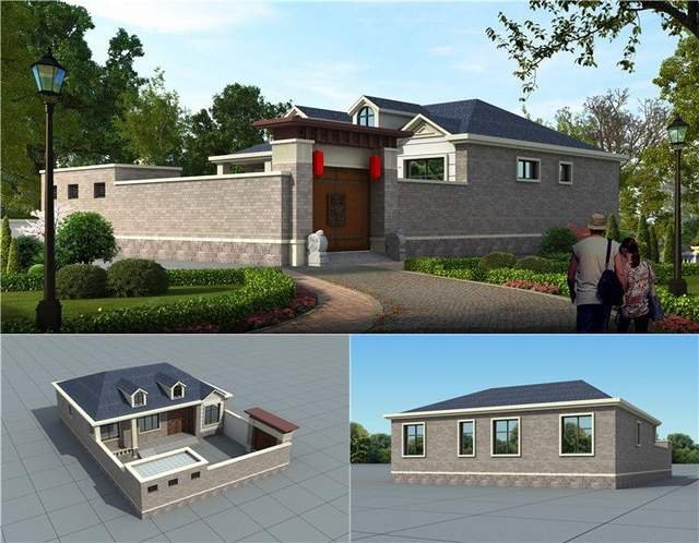 獨院設計的一層別墅設計，一方小院，聽雨、喝茶、治愈