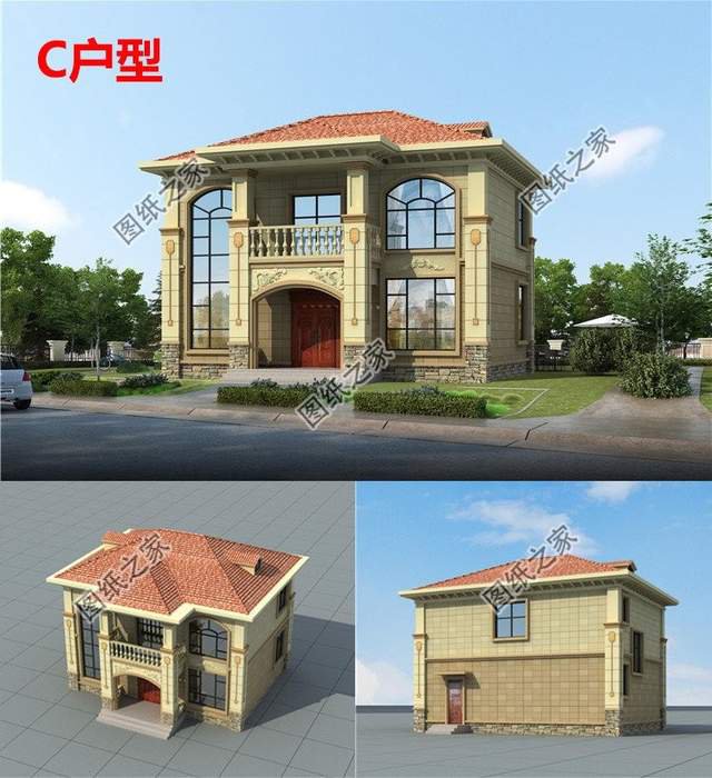 農村磚混二層設計圖，有種復古感，歐式獨特的氛圍