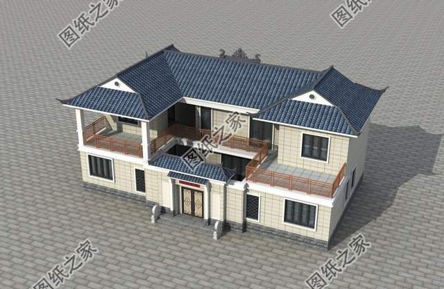 現代四合院別墅，住宅白墻黛瓦，淡雅寧靜