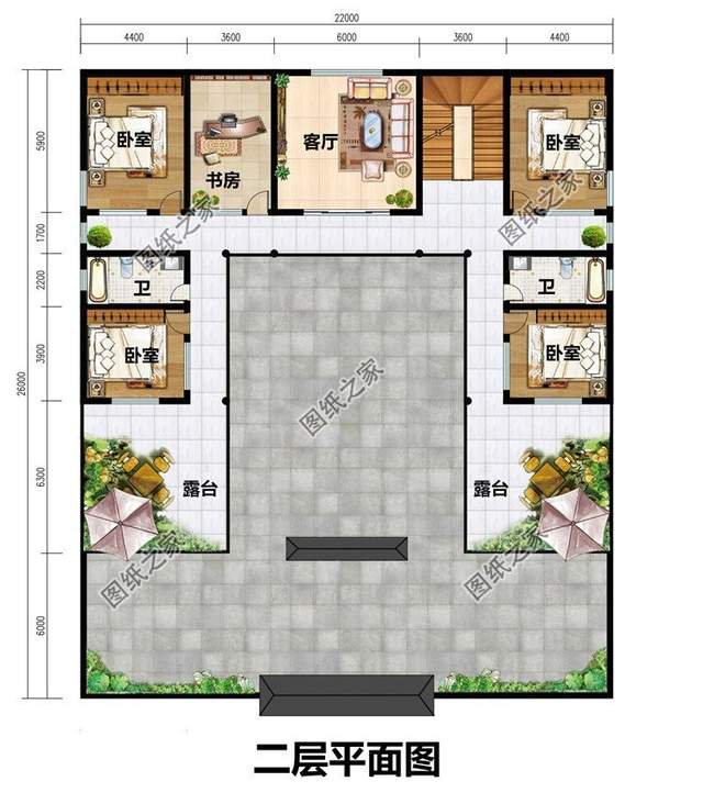 現代四合院別墅，住宅白墻黛瓦，淡雅寧靜