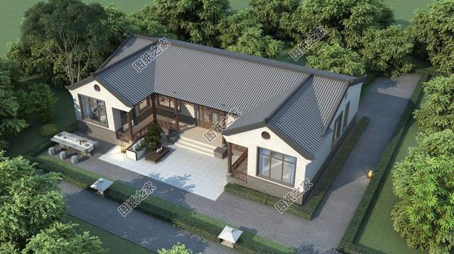 一層三合院農(nóng)村自建房，帶堂屋設(shè)計(jì)，超大互動(dòng)空間