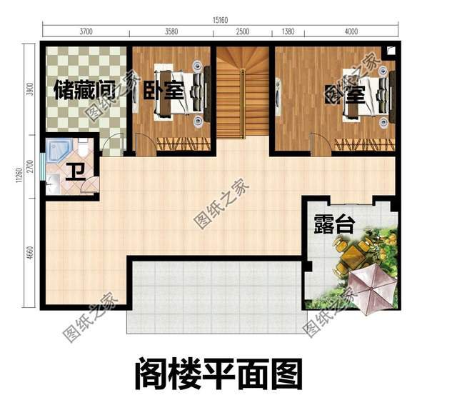 一層半農(nóng)村別墅帶閣樓，給人簡單高級的感受，整棟房子明亮干凈