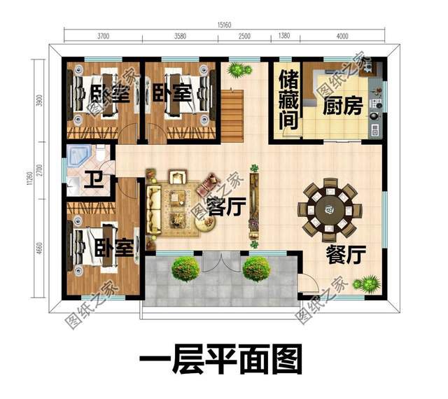 一層半農(nóng)村別墅帶閣樓，給人簡單高級的感受，整棟房子明亮干凈