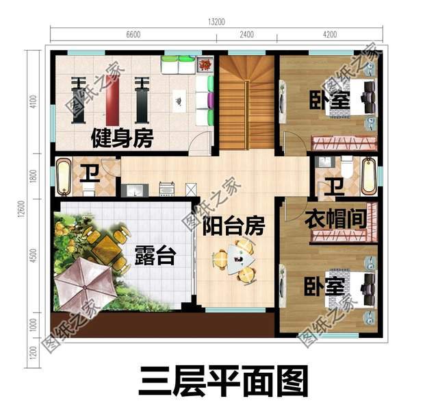 農村簡約三層房子設計圖，室內挑空設計盡顯奢華，空間感超強