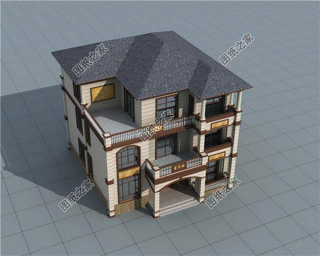 三層住宅設(shè)計圖，適合南北方新農(nóng)村自建，穩(wěn)重大氣