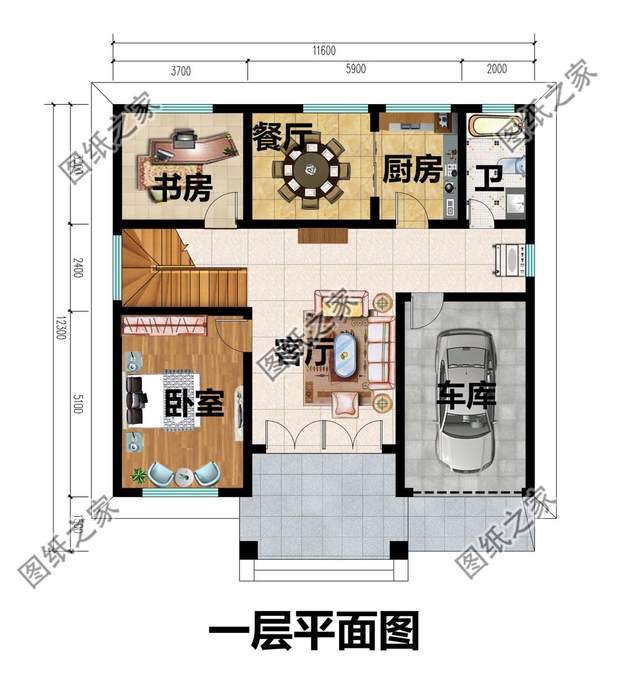 二層農(nóng)村別墅設(shè)計(jì)，帶閣樓帶車(chē)庫(kù)，性?xún)r(jià)比超高