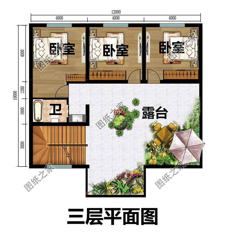 12x10三層別墅設計圖