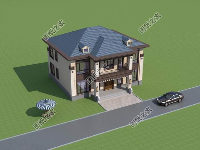 新中式二層別墅設計，樸素淡雅的設計風格，突出中式的沉靜氛圍