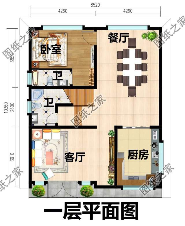 農村二層小戶型自建房，設計精美美觀，小面積也能有舒適的感覺