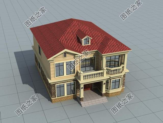 進深15米二層農村自建房，不規則的外觀設計，看著充滿層次感