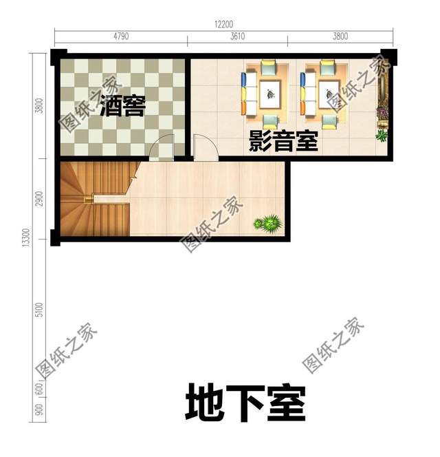 三層農村自建房帶地下室設計，戶型更為通透，顯得空間寬敞大氣