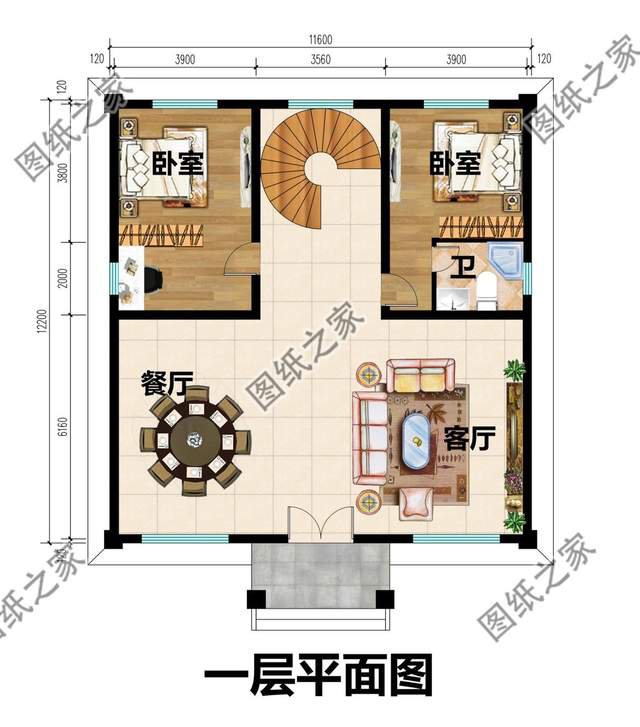 農(nóng)村歐式雙層自建房，帶有傳統(tǒng)歐式元素，適合喜愛歐式建筑的自建