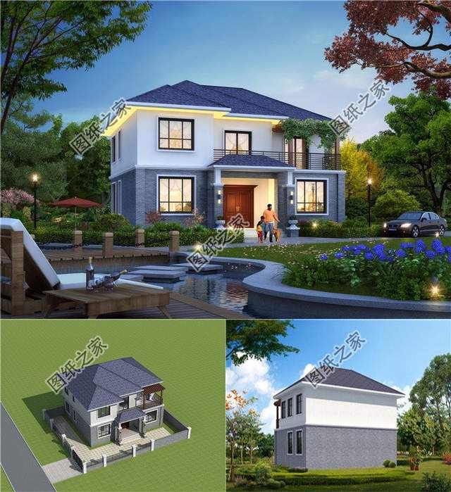 中式二層小樓房設計圖，純樸典雅的中式色彩，居住舒適