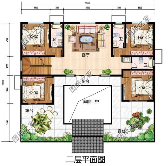 農村小型合院設計，外觀莊重大氣，內部布局講究