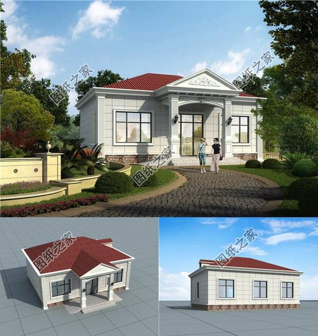 農村一層小別墅平房，回老家過年建一棟這樣的住宅才有家的溫暖