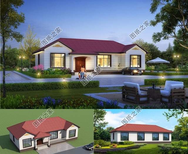 一層農村自建房設計，一家人，三餐四季，五顏六色