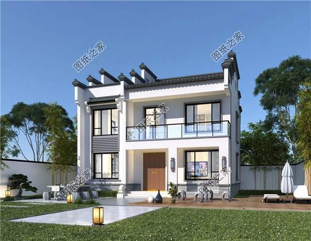 中式徽派雙層別墅設計，中式特有的浪漫設計，冬奧會中國加油