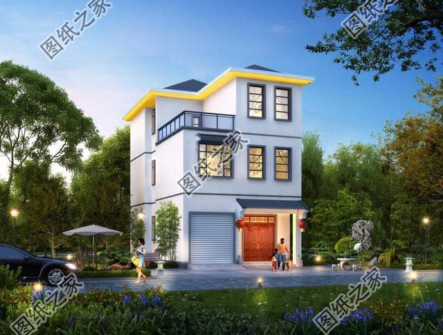 小面積三層別墅帶車庫，開間8米能帶車庫，功能齊全不像小戶型