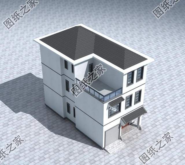 小面積三層別墅帶車庫，開間8米能帶車庫，功能齊全不像小戶型
