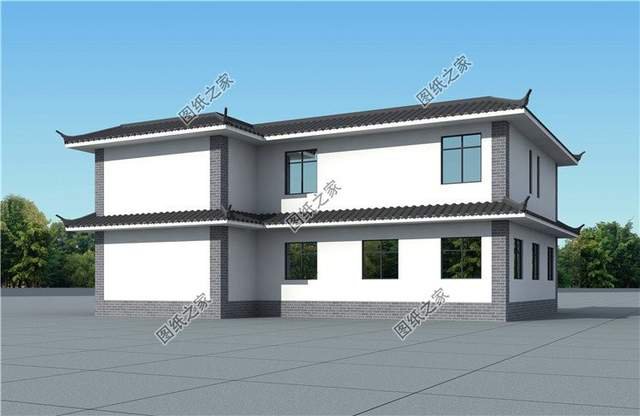 中式風格二層別墅，帶商鋪設計，回鄉建一棟超值