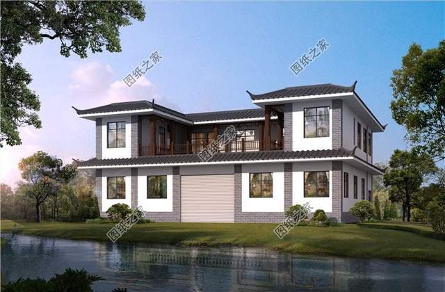 中式風格二層別墅，帶商鋪設計，回鄉建一棟超值