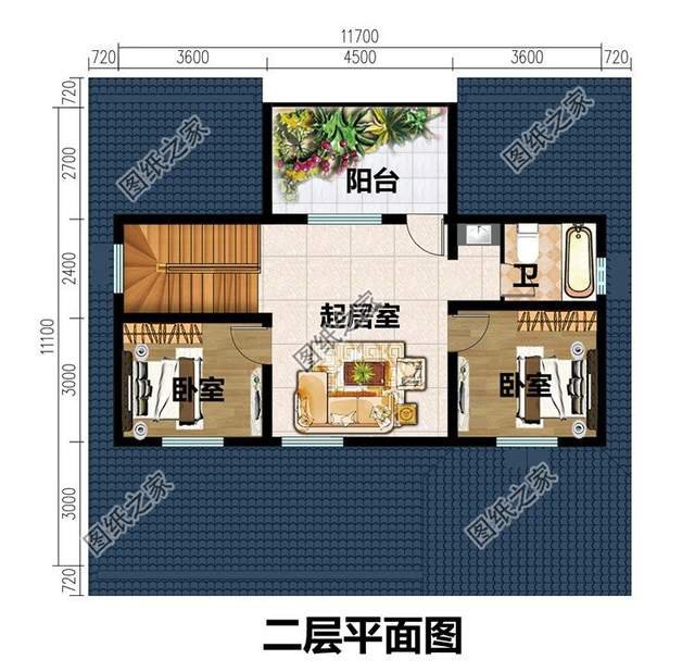 農村一層半坡屋頂別墅圖，滿足戶主回家度假養老生活所需