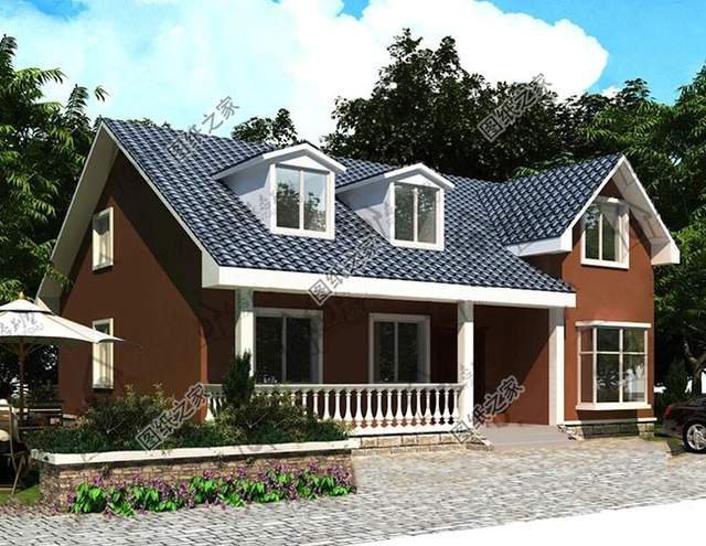 農村一層半坡屋頂別墅圖，滿足戶主回家度假養老生活所需