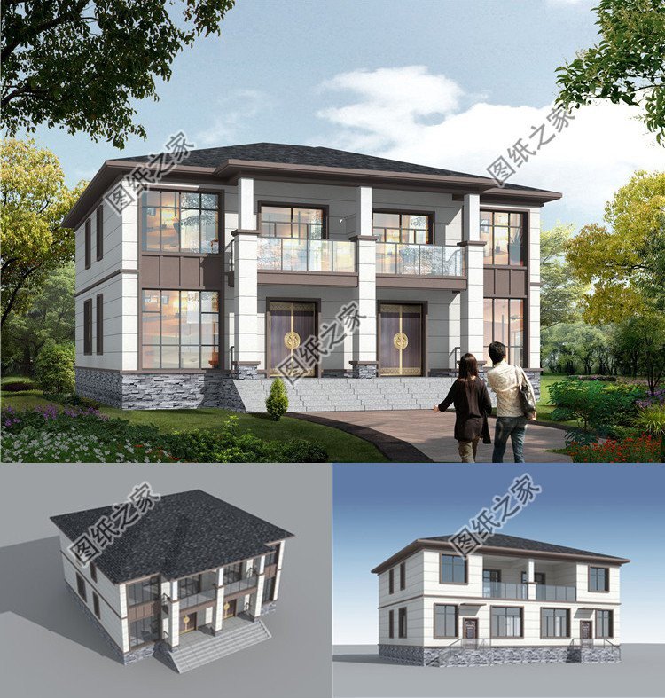 雙拼別墅戶型設計圖，凝聚家人情感的居所，帶給您溫馨的農村生活