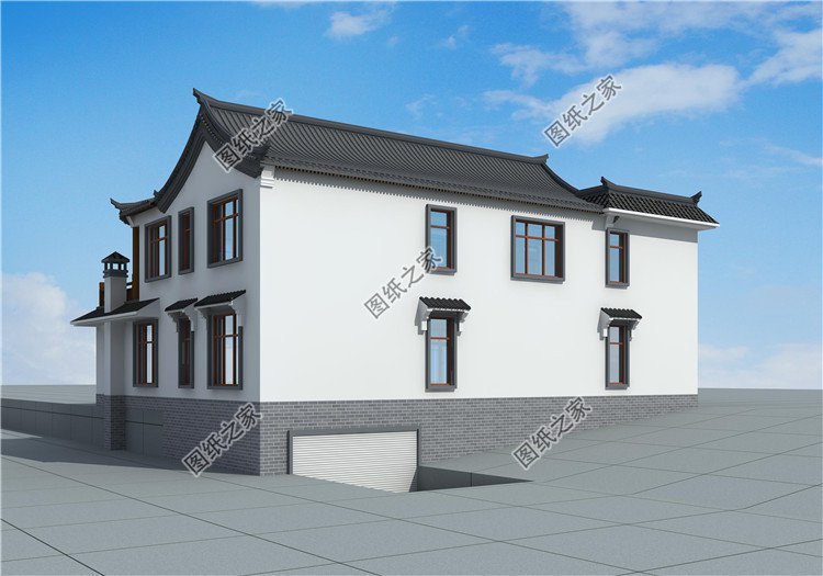 新中式7字型別墅，不規則戶型搭配上中式更渲染了一種新式韻味