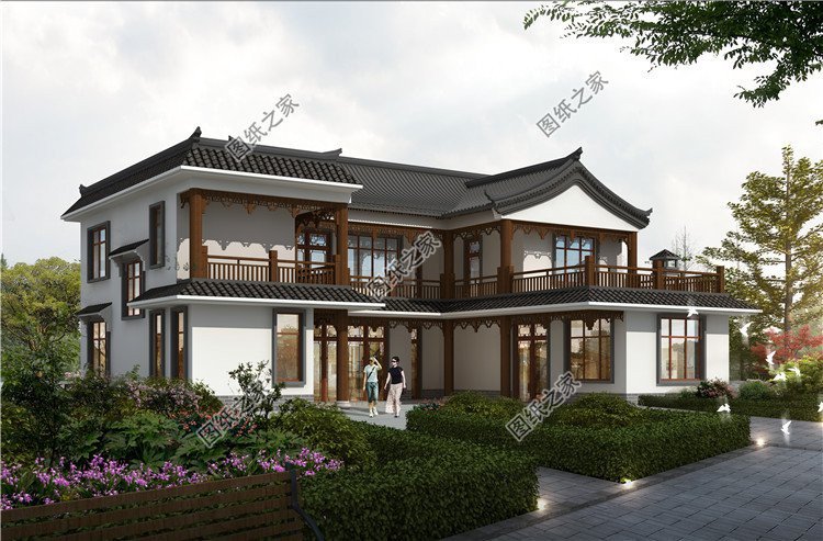 新中式7字型別墅，不規則戶型搭配上中式更渲染了一種新式韻味