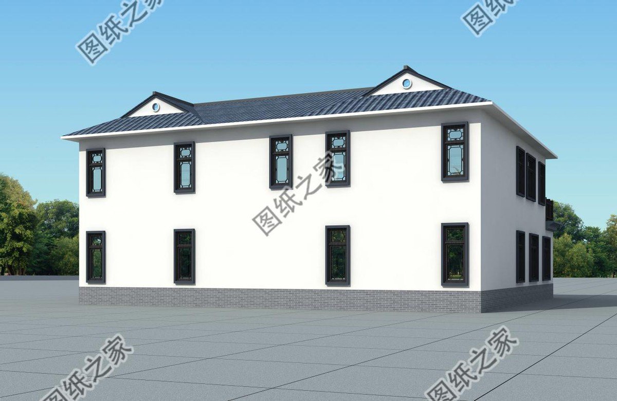 新中式庭院住宅設計，色彩搭配簡潔樸素，中式特色融合很好