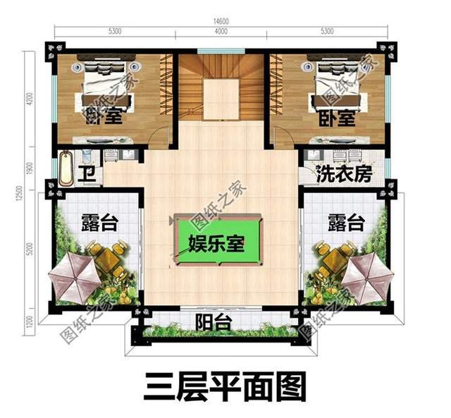 挑空農村別墅設計，室內空間大氣，居住起來會更加舒適