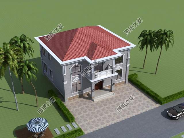 農村二樓自建房，美麗浪漫的歐式風格，讓妻兒一見鐘情