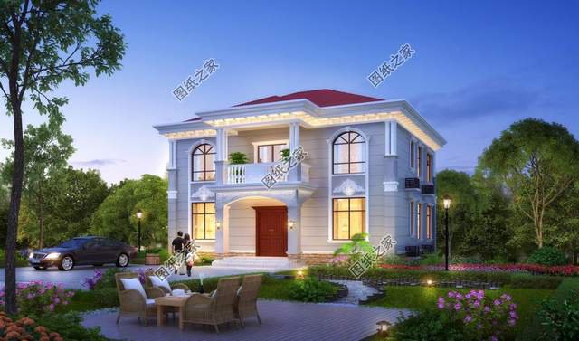 農村二樓自建房，美麗浪漫的歐式風格，讓妻兒一見鐘情