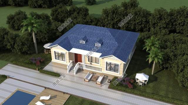 鄉村一層別墅設計圖紙，鄉間深處，靜謐洋房