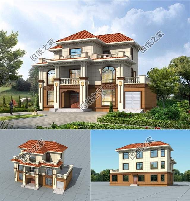 5款設(shè)計(jì)出彩的自建房圖紙，車庫豪宅都有了，好日子還遠(yuǎn)嗎？