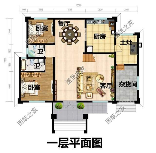 農(nóng)村自建房二層復(fù)式，一個老有所依的地方也是一個葉落歸根的家園