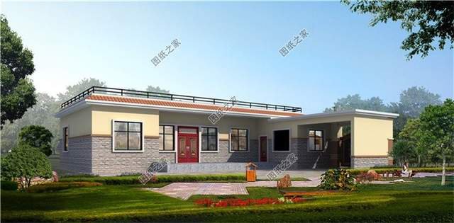 5款平屋頂一層別墅設(shè)計，這樣的平房建出來看誰說土