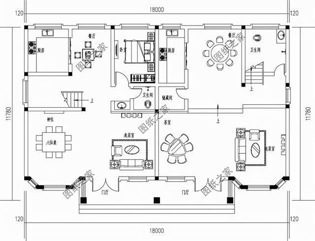 五套雙拼別墅設計，血濃于水的親情，一起建房互相幫襯還省錢