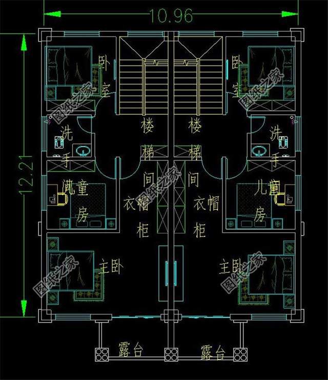 五套雙拼別墅設計，血濃于水的親情，一起建房互相幫襯還省錢