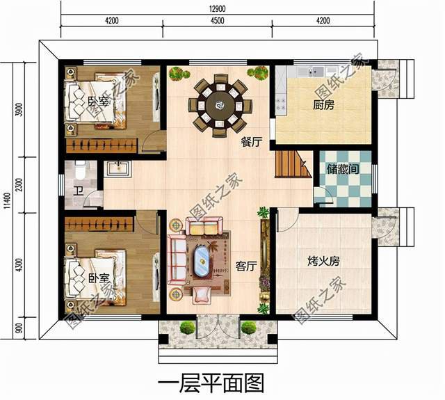 一層半農村自建房設計，住著舒適，帶來好心情