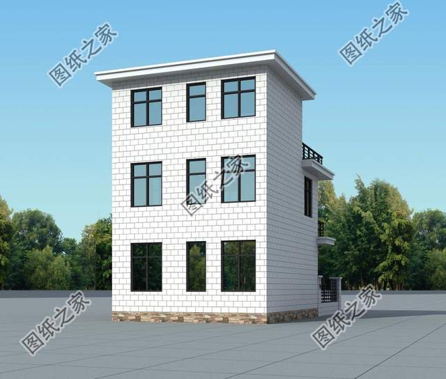 文化石裝飾的農(nóng)村別墅，外觀色彩自然，紋理粗獷豪放