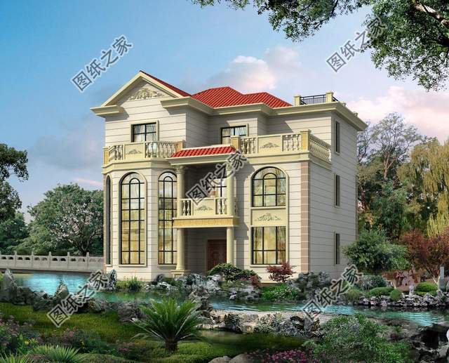 二層半簡歐式別墅設(shè)計(jì)，室內(nèi)功能充足，保證家人生活舒適溫馨